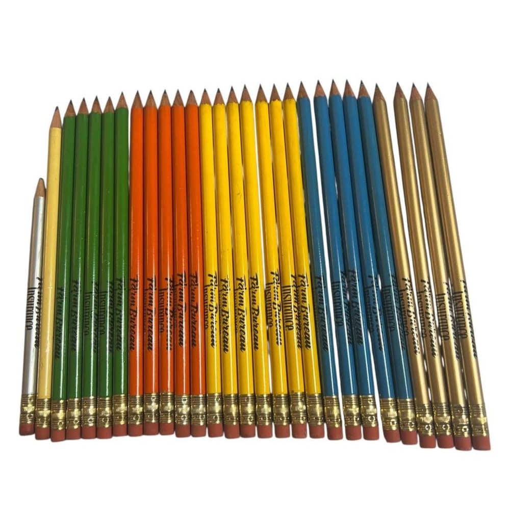 Vintage Farm Bureau Insurance Pencils 28 Marketing Advertising Pencils Sharpened